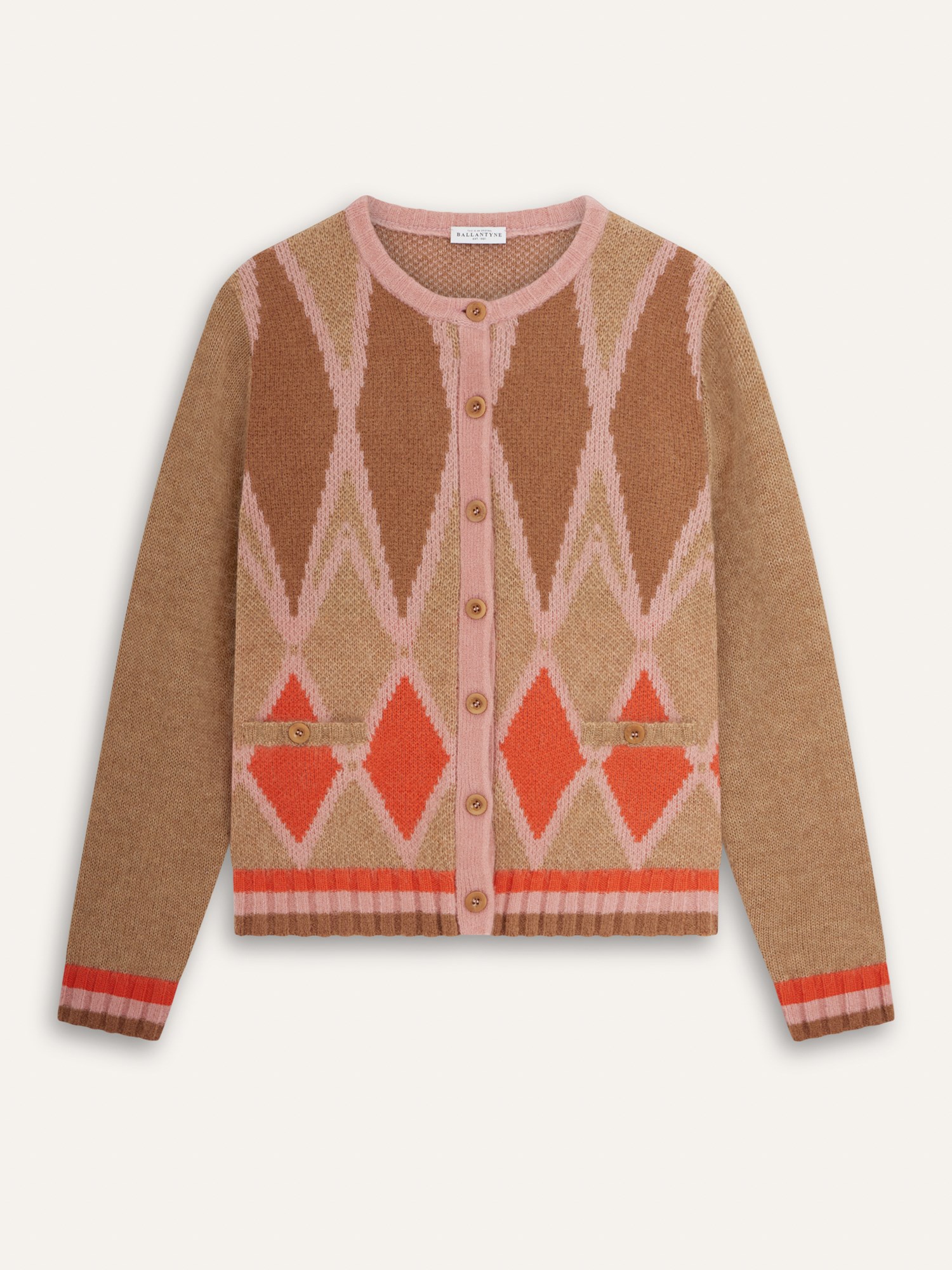 Ballantyne WOMENS DIAMOND JACQUARD CARDIGAN - COD. B1K422 5W034 94005