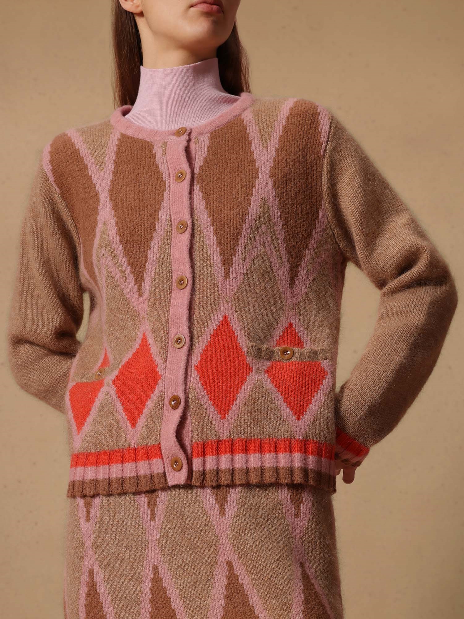 Ballantyne DONNA CARDIGAN DIAMOND IN JACQUARD - COD. B1K422 5W034 94005