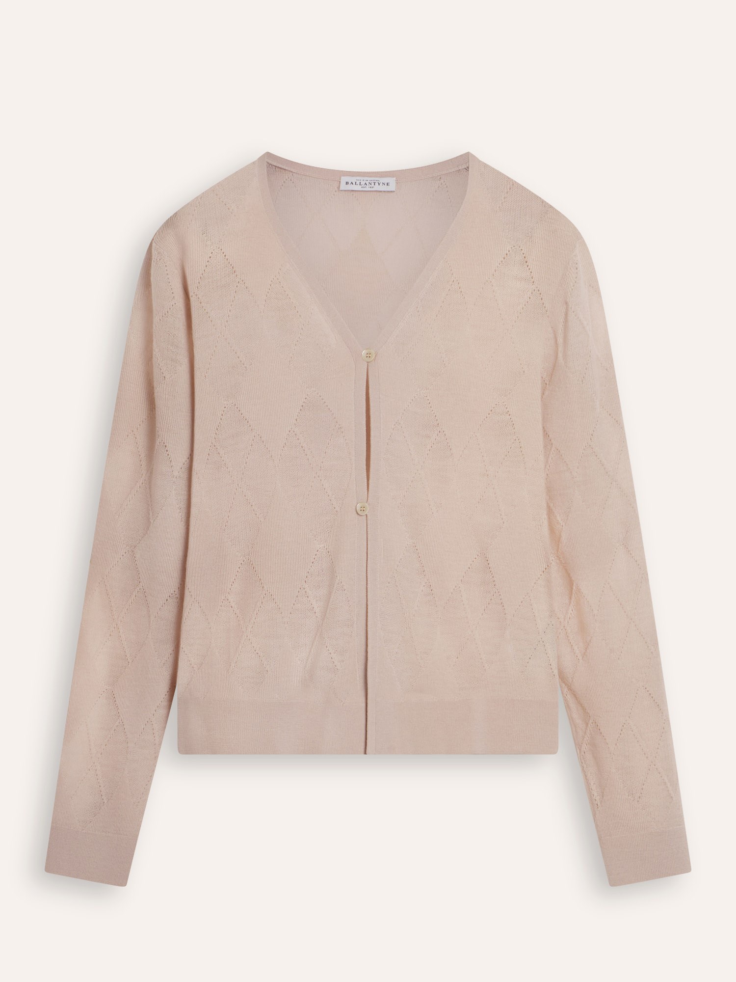 Ballantyne WOMENS V-NECK DIAMOND INTARSIA CARDIGAN - COD. B1K423 16W40 14417