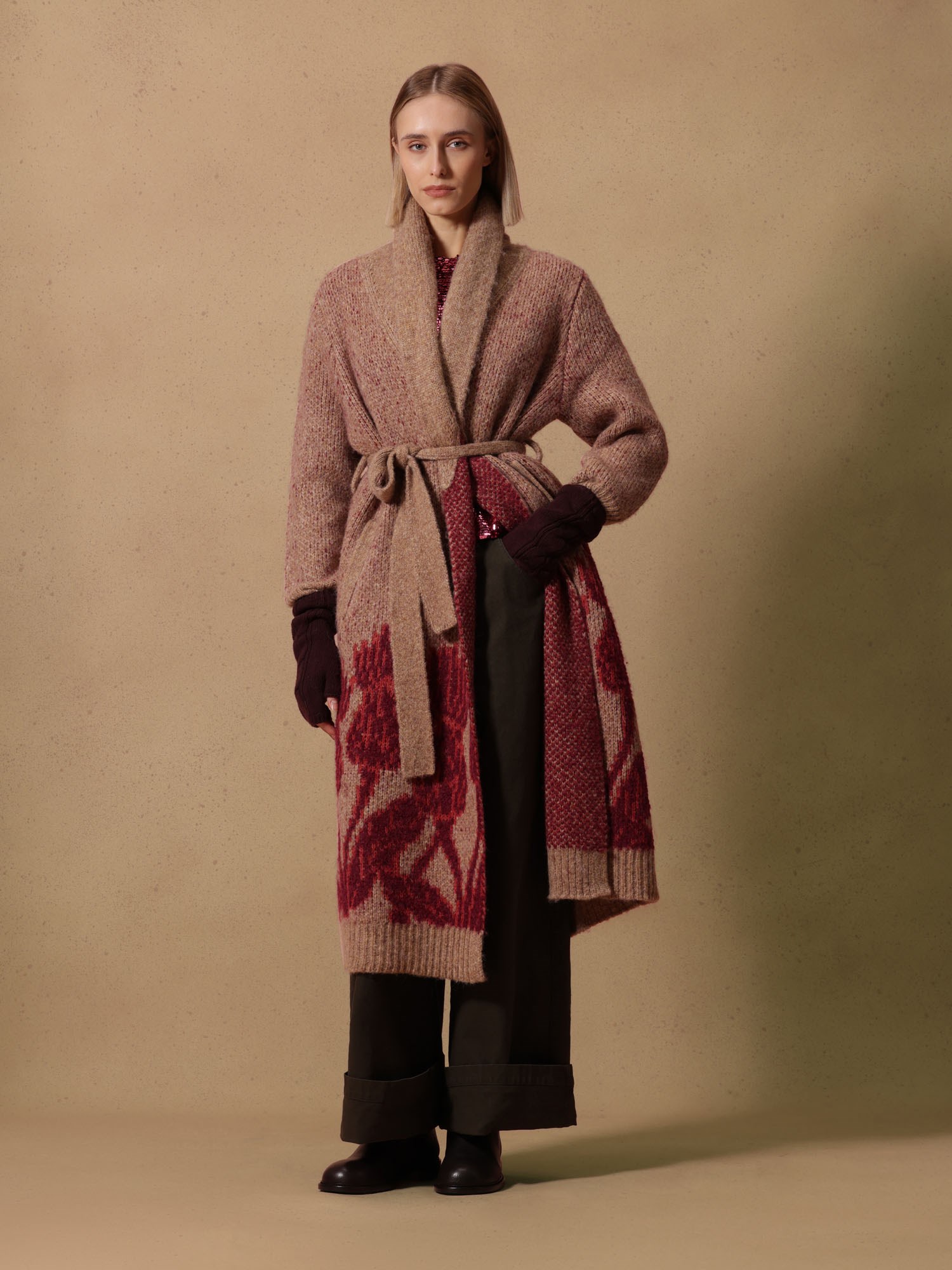 Ballantyne WOMENS LONG CARDIGAN IN WOOL ALPACA BLEND - COD. B1K326 3W056 94101