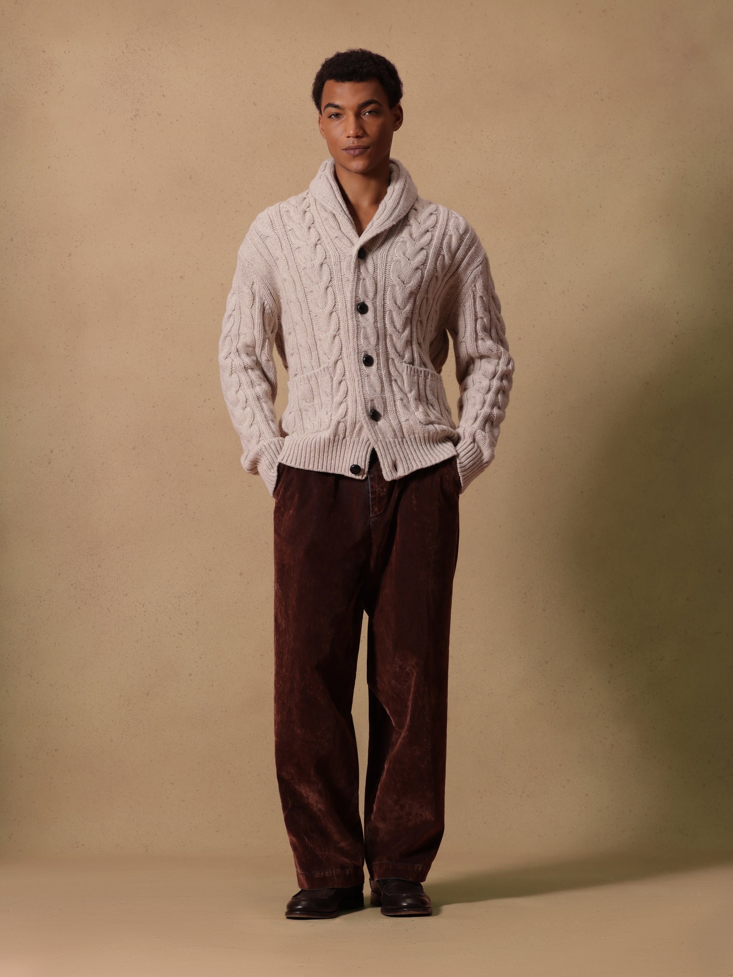 Ballantyne MENS BRAIDED CARDIGAN IN 100% WOOL - COD. B2K229 3W054 10171