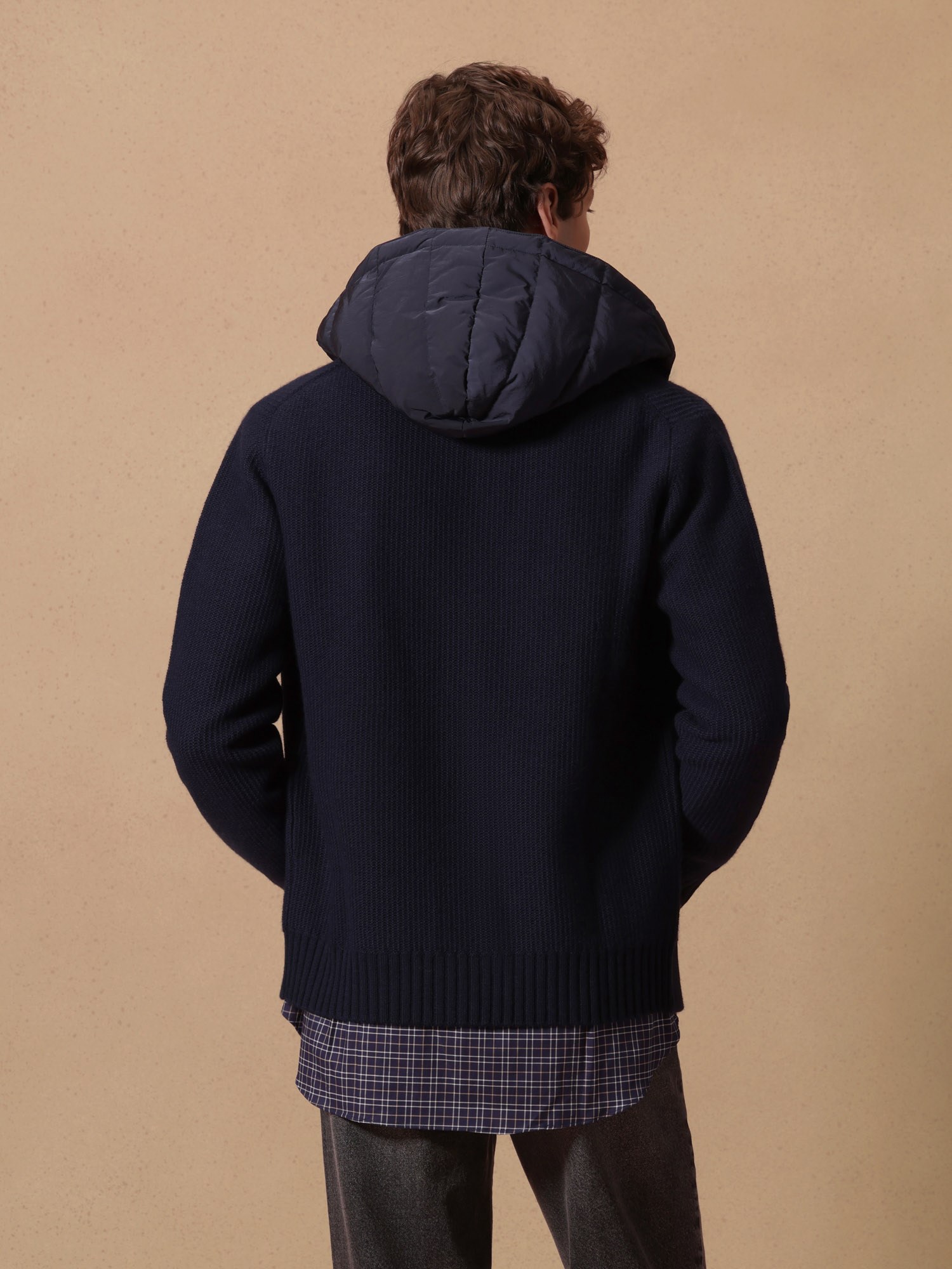 Ballantyne UOMO CARDIGAN CON CAPPUCCIO IN 100% LANA - COD. B2K227 7W019 13777