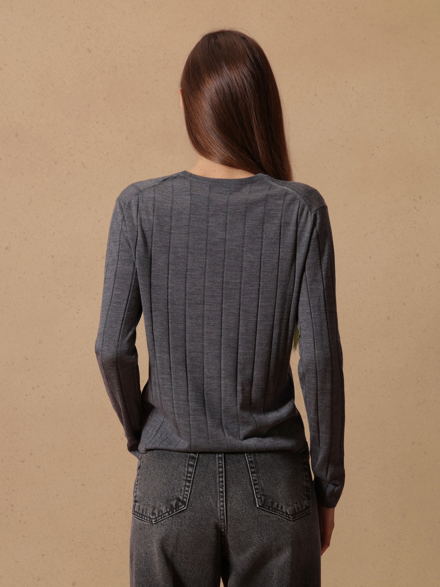 Ballantyne DAMEN RUNDHALSPULLOVER AUS 100% WOLLE MIT RIPPENSTRUKTUR - COD. B1P879 16W02 15131
