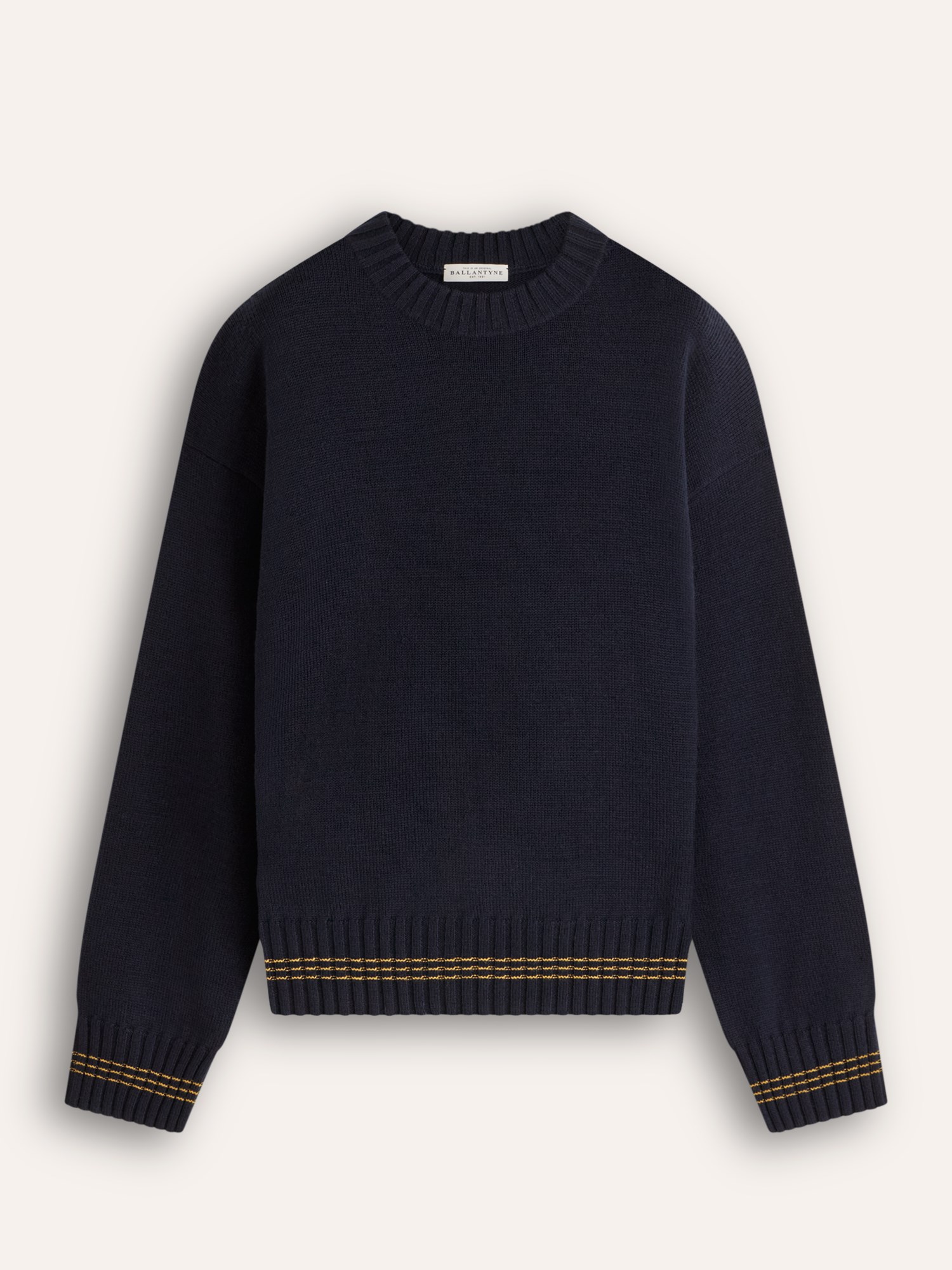 Ballantyne DAMEN RUNDHALS-PULLOVER AUS 100% WOLLE MIT KONTRASTSAUM - COD. B1P887 7W028 93572