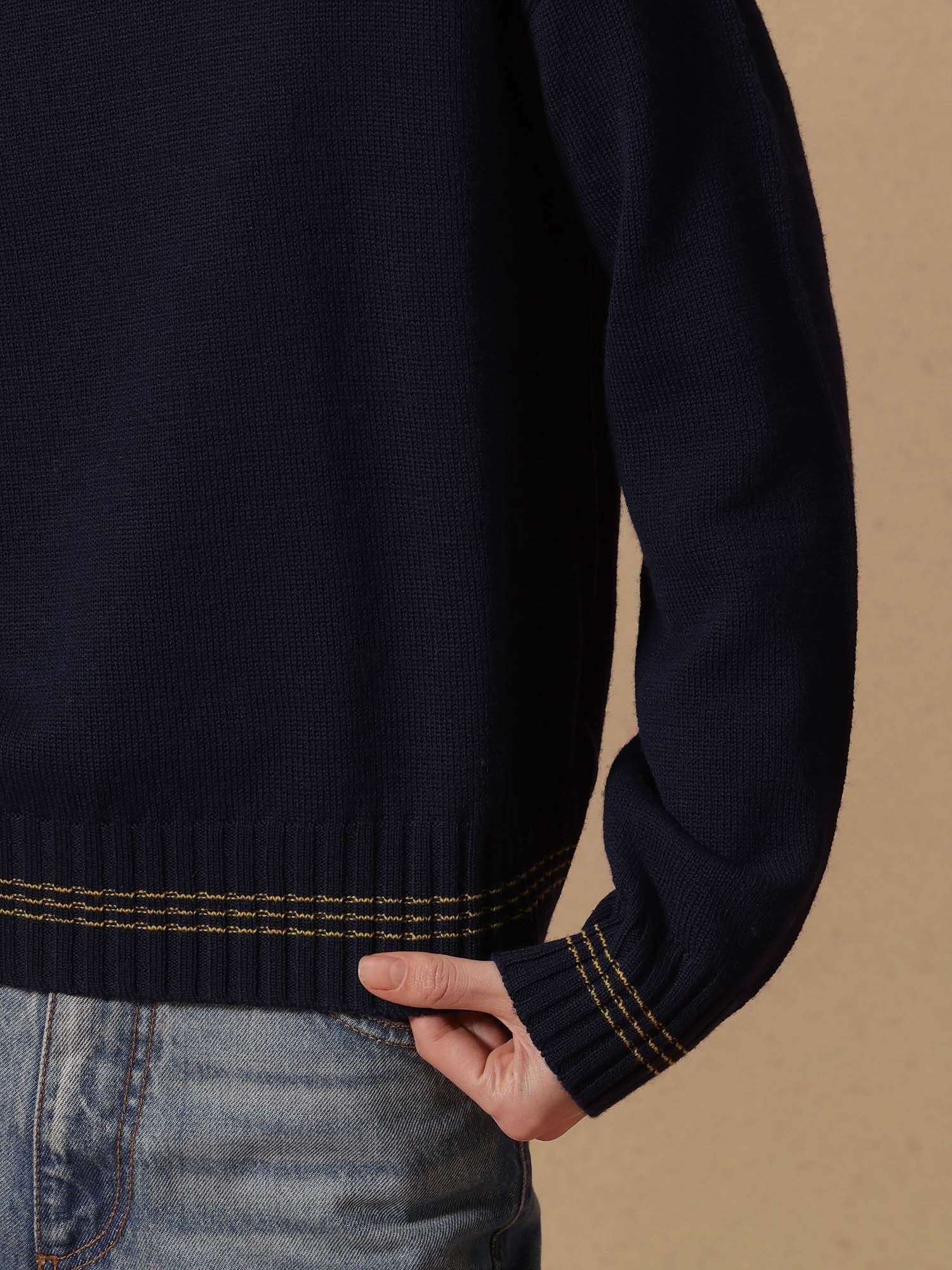 Ballantyne DAMEN RUNDHALS-PULLOVER AUS 100% WOLLE MIT KONTRASTSAUM - COD. B1P887 7W028 93572