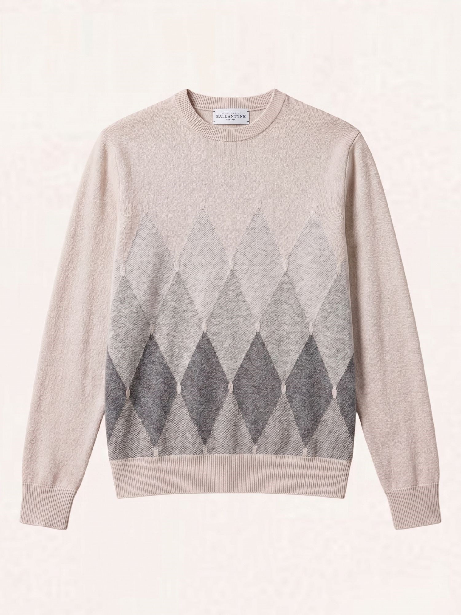 Ballantyne HERREN-RUNDHALS-PULLOVER MIT RAUTENMUSTER AUS 100% KASCHMIR - COD. B2P000 12KA8 98034