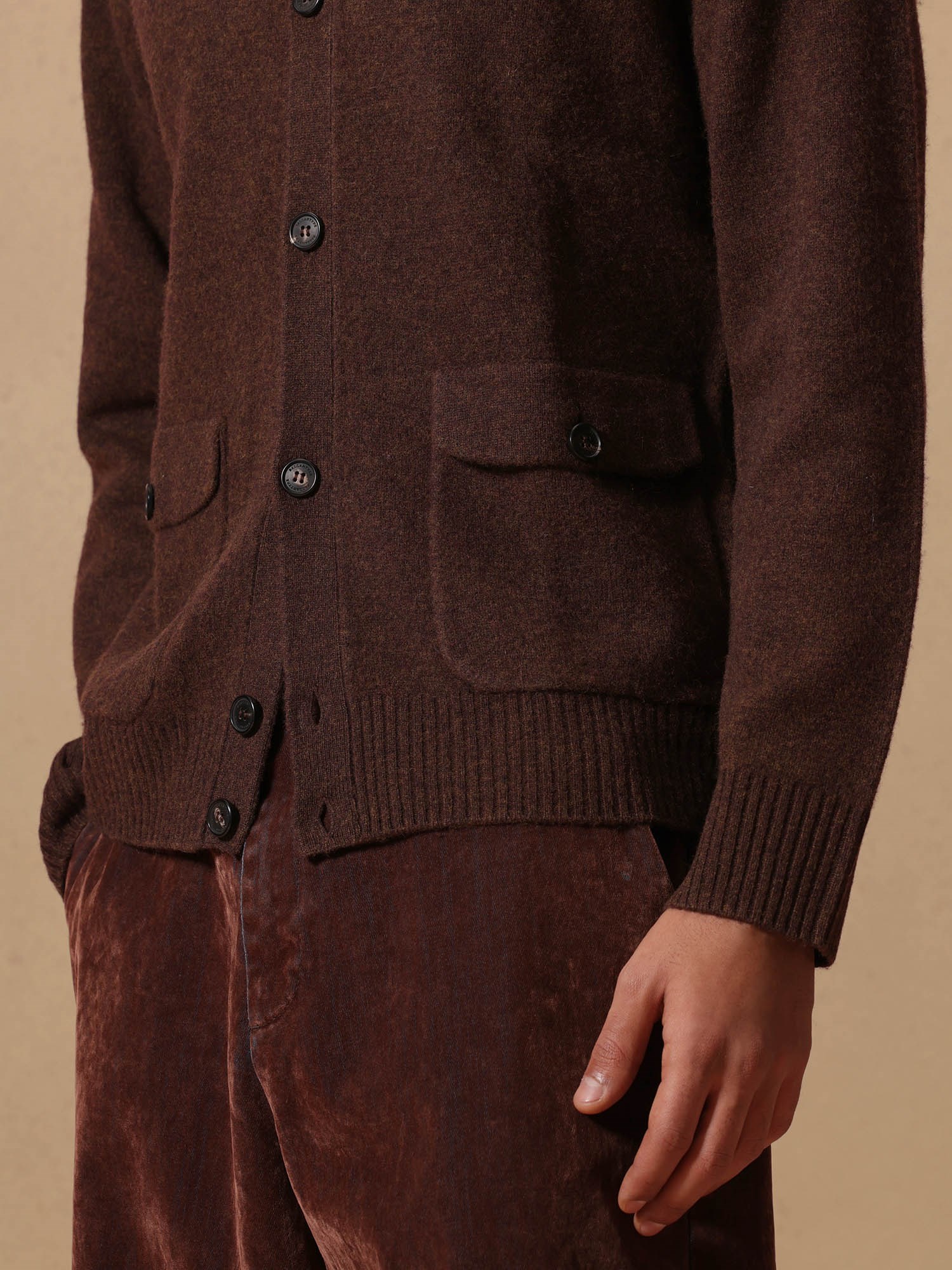 Ballantyne MENS HIGH NECK 100% WOOL CARDIGAN - COD. B2K214 7W136 14677