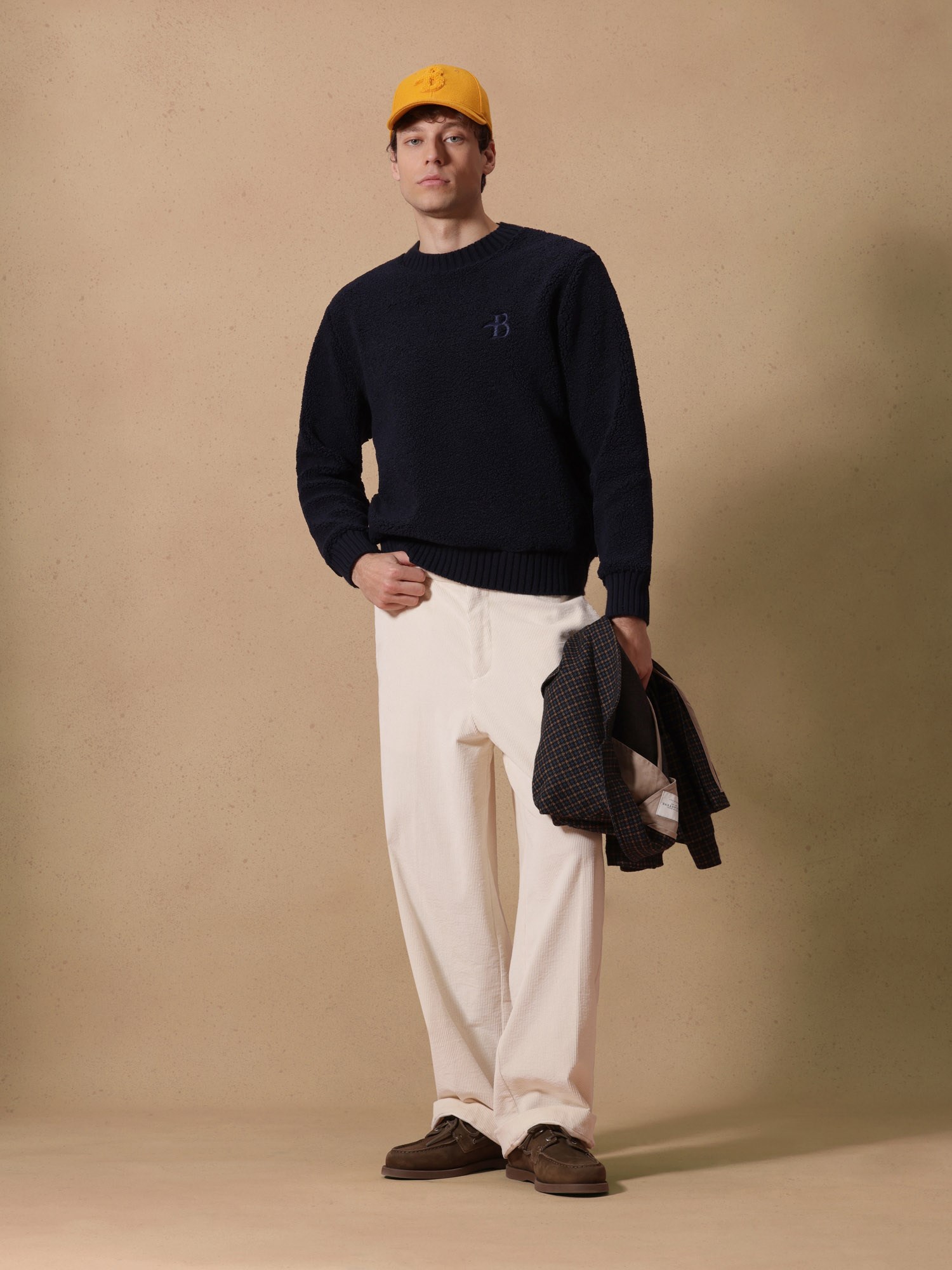 Ballantyne MEN'S TEDDY SWEATER WITH LOGO - COD. BMW185 UPL46 13777